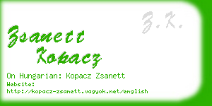 zsanett kopacz business card